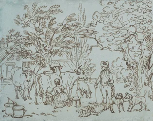 Paesaggio con una Lattaia e un Galante